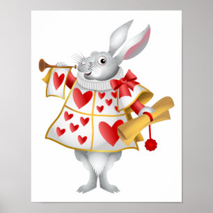 Alice in Wonderland White Rabbit Herald Poster