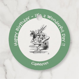 Alice in Wonderland White Rabbit Herald Verjaardag Bedankjes Labels