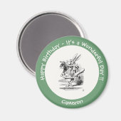 Alice in Wonderland White Rabbit Herald Verjaardag Magneet (Voorkant / Achterkant)