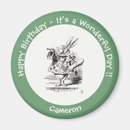 Alice in Wonderland White Rabbit Herald Verjaardag Magneet