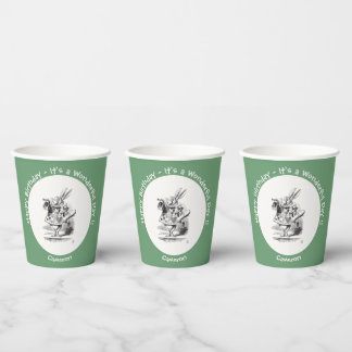 Alice in Wonderland White Rabbit Herald Verjaardag Papieren Bekers