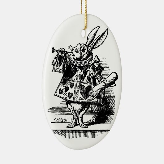  Alice in Wonderland, White Rabbit Keramisch Ornament (Rechts)