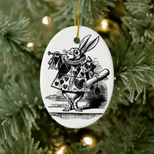  Alice in Wonderland, White Rabbit Keramisch Ornament