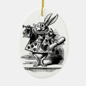 Alice in Wonderland, White Rabbit Keramisch Ornament (Voorkant)