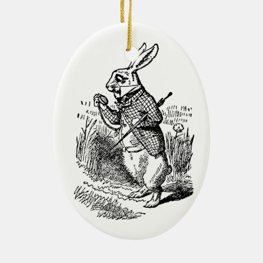 Alice in Wonderland, White Rabbit Keramisch Ornament (Achterkant)