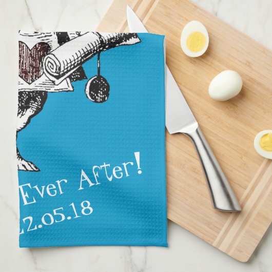 Alice in Wonderland White Rabbit Kitchen Towel Theedoek (Quarter Fold)