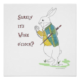 Alice in Wonderland White Rabbit. Perfect Poster