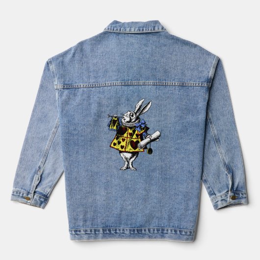 Alice in Wonderland White Rabbit Shirt Denim Jacket (Achterkant)