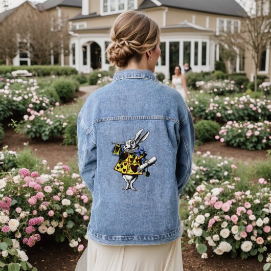 Alice in Wonderland White Rabbit Shirt Denim Jacket (Huwelijk Achterkant)