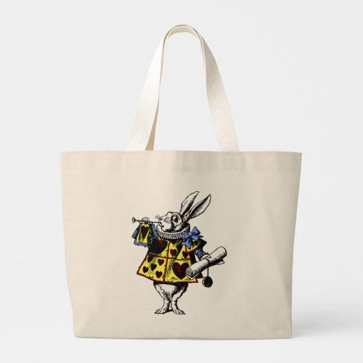 Alice In Wonderland White Rabbit Shirt Grote Tote Bag (Achterkant)