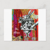Alice in Wonderland White Rabbit Valentijn Briefkaart (Voorkant)
