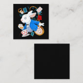 Alice in Wonderland - White Rabbit Vierkante Visitekaartje (Voorkant / Achterkant)