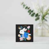 Alice in Wonderland - White Rabbit Vierkante Visitekaartje (Staand voorkant)