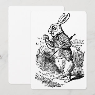 Alice in Wonderland White Rabbit Watch Invitation Kaart