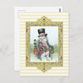 Alice in Wonderland White Rabbit Wearing Clothes Briefkaart (Voorkant / Achterkant)