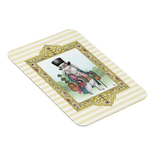 Alice in Wonderland White Rabbit Wearing Clothes Magneet (Rechterzijde)