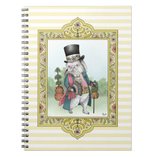 Alice in Wonderland White Rabbit Wearing Clothes Notitieboek