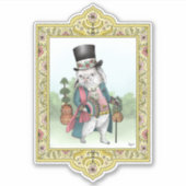 Alice in Wonderland White Rabbit Wearing Clothes Sticker (Voorkant)