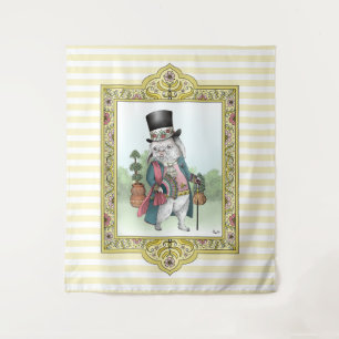 Alice in Wonderland White Rabbit Wearing Clothes Wandkleed
