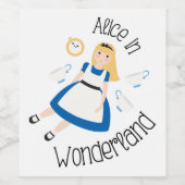 Alice in Wonderland Wijn Etiket (Enkel label)