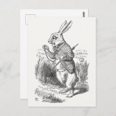 Alice in Wonderland, wit konijn controleert zijn h Briefkaart (Voorkant / Achterkant)