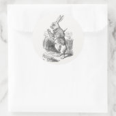 Alice in Wonderland, wit konijn controleert zijn h Ronde Sticker (Tas)