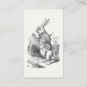 Alice in Wonderland, wit konijn controleert zijn h Visitekaartje (Achterkant)