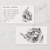 Alice in Wonderland, wit konijn controleert zijn h Visitekaartje (Voorkant / Achterkant)