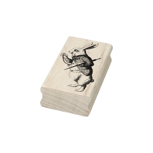 Alice in Wonderland, wit konijn Rubberstempel (Stempel)