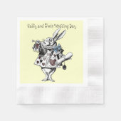 Alice in Wonderland Witte Konijn bruiloft servet (Voorkant)