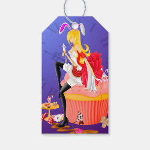 Alice in Wonderland Witte Konijn Cadeaulabel