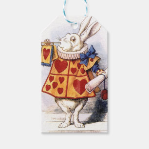 Alice in Wonderland Witte Konijn Cadeaulabel