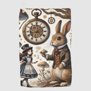 Alice in Wonderland witte konijn Golfhanddoek