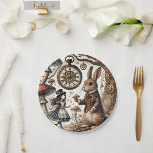 Alice in Wonderland witte konijn Papieren Bordje