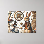 Alice in Wonderland Witte Konijn thee Kunst Canvas Afdruk (Voorkant)