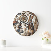 Alice in Wonderland Witte Konijn thee Kunst Grote Klok (Huis)