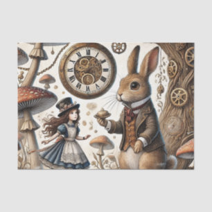 Alice in Wonderland Witte Konijn thee Kunst Tissuepapier