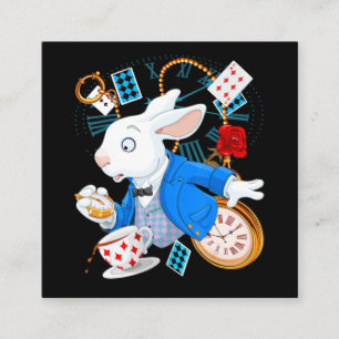 Alice in Wonderland - Witte konijn Vierkante Visitekaartje