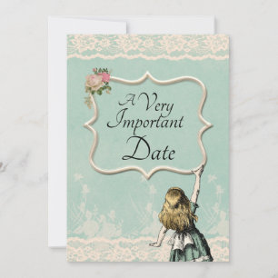 Alice in Wonderland Zeer belangrijke date Wedding Save The Date