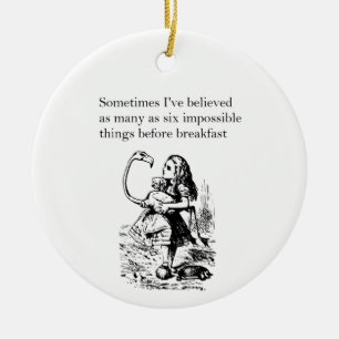 Alice in Wonderland, "Zes onmogelijke dingen" Keramisch Ornament