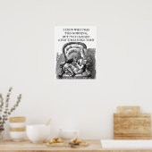 Alice in Wonderland zwarte kitten  antiek P Poster (Keuken)