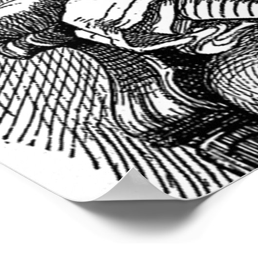 Alice in Wonderland zwarte kitten  antiek P Poster (Hoek)