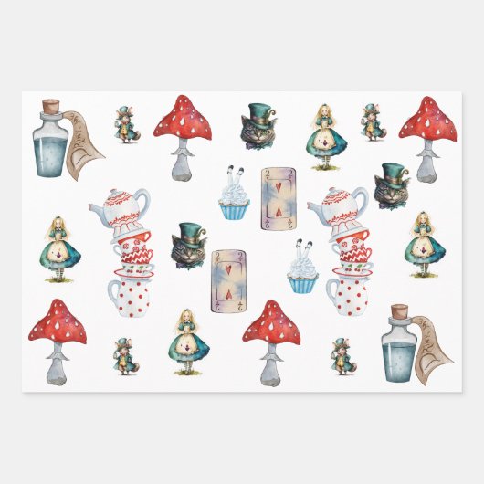 Alice in WonderlWrapping Paper Flat Sheet Set van  (Voorkant 3)