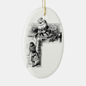 Alice in Wondlerand, Humpty Dumpty met Alice Keramisch Ornament (Rechts)