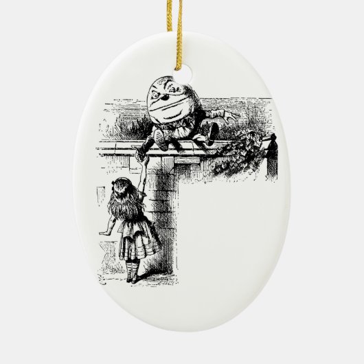Alice in Wondlerand, Humpty Dumpty met Alice Keramisch Ornament (Achterkant)