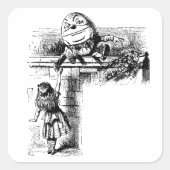 Alice in Wondlerand, Humpty Dumpty met Alice Vierkante Sticker (Voorkant)