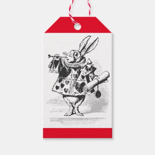  Alice in Wonerland White Rabbit Gift Labels Cadeaulabel (Voorkant)