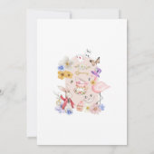 Alice In Worderland Wildflower Birthday Invitation Kaart (Achterkant)