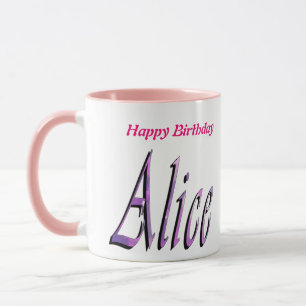 Alice, Joyeux Anniversaire, Mug Combo Rose