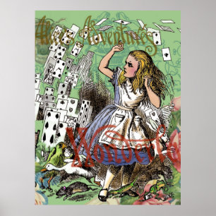 alice kaarten wonderland hoedenmaker konijn poster